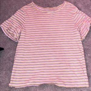 Old Navy Striped Ruffled Blouse